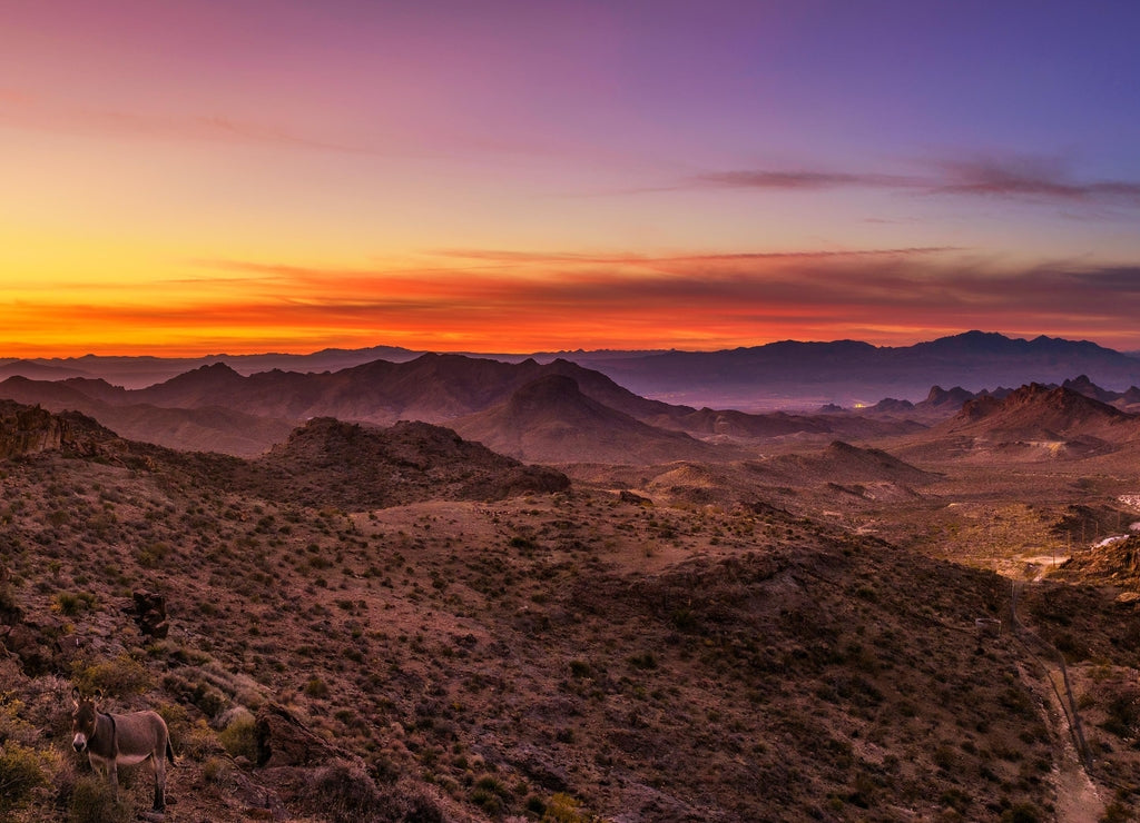 Sunset over the Black Mountains in Arizona