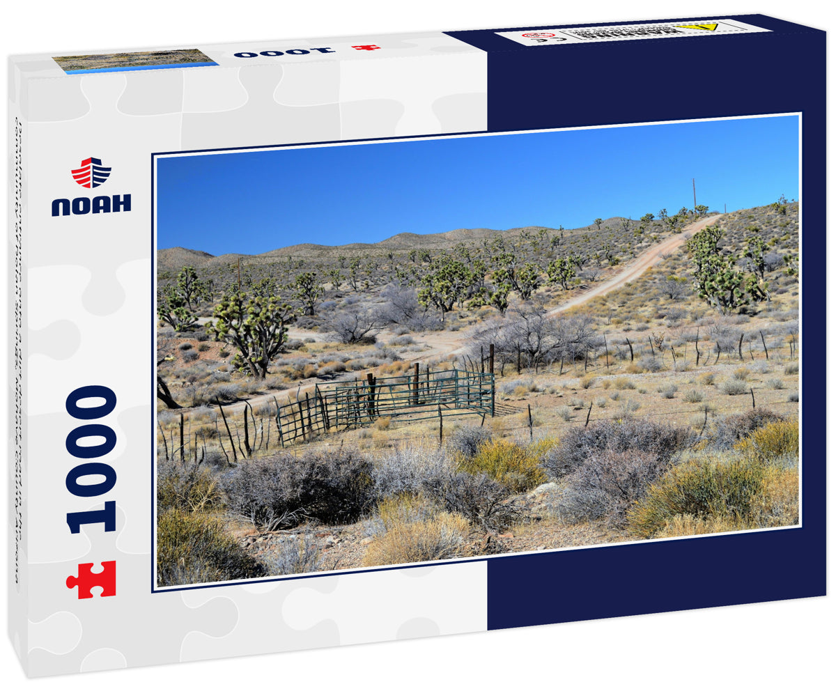Desolate entrance onto a dirt desert road in the community of Dolan Springs, Mohave County Arizona