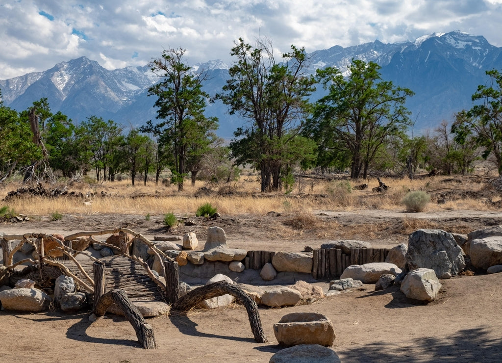 Manzanar National Historic Site Footbridge in Eastside Sierra California