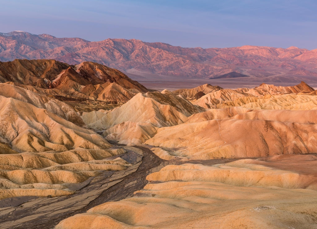 Colorful Sunrise over Zabriskie Point in Death Valley, California, United States
