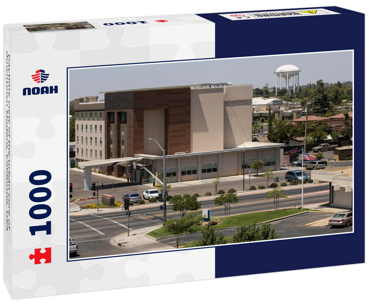 Daytime view of the urban core of downtown Madera, California, USA