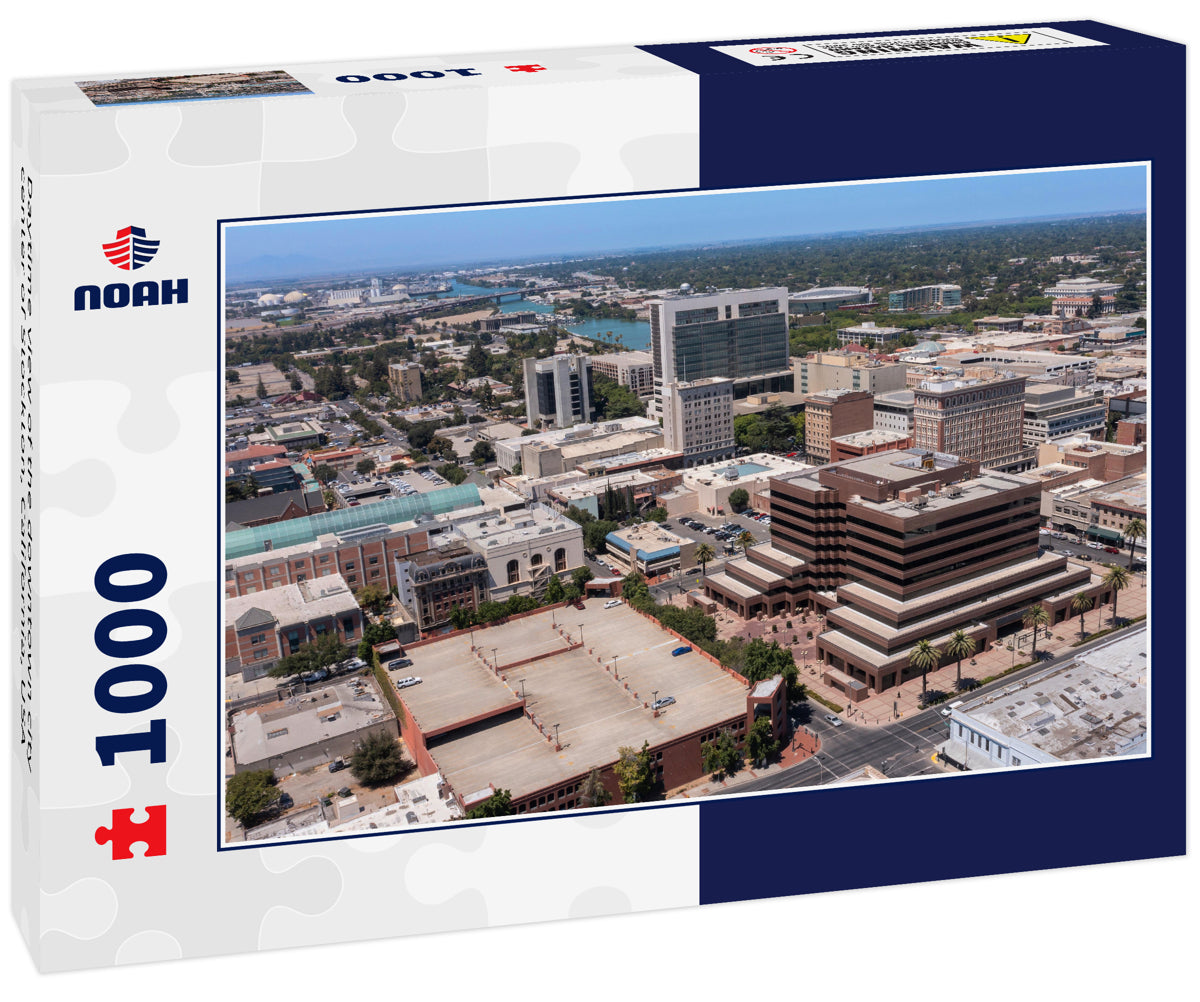 Daytime view of the downtown city center of Stockton, California, USA