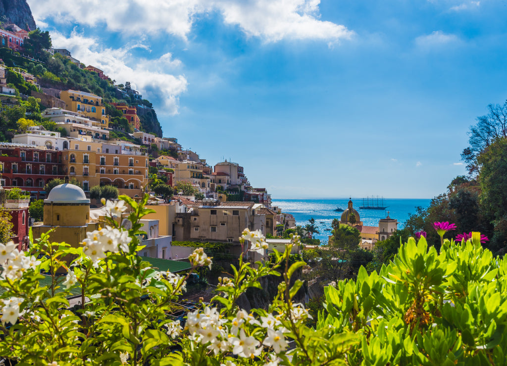 Positano (Campania, Italy) - A very famous touristic summer town on the sea in southern Italy, province of Salerno, Amalfi Coast