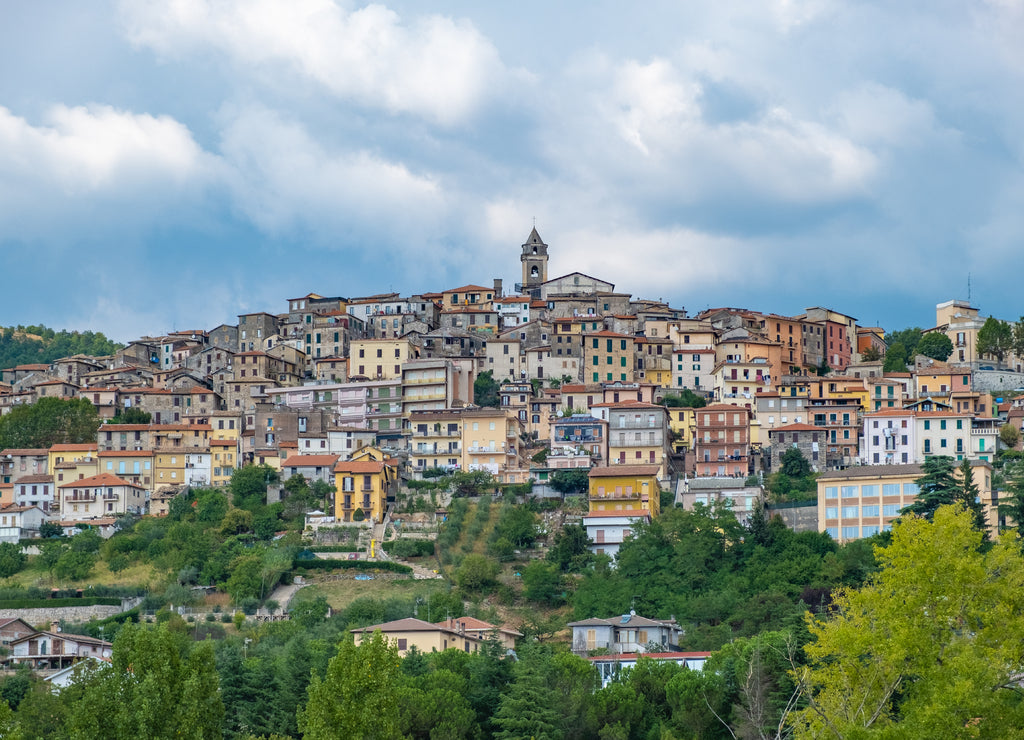 Overview of Fiuggi in Italy, Scenic sight in Fiuggi, province of Frosinone, Lazio