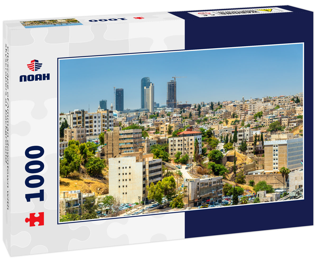 Cityscape of Amman downtown with skyscrapers at background