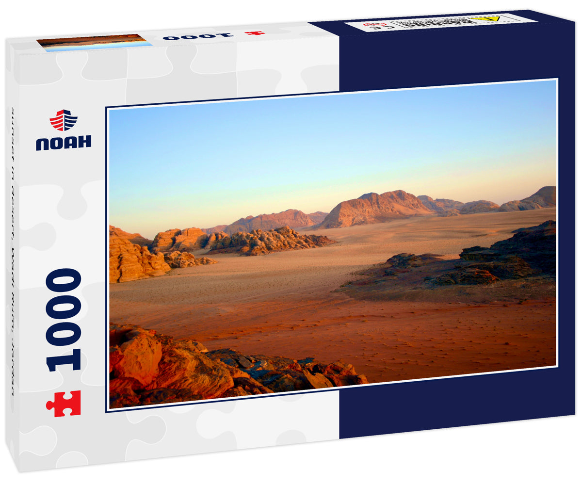 sunset in desert, Wadi Rum, Jordan