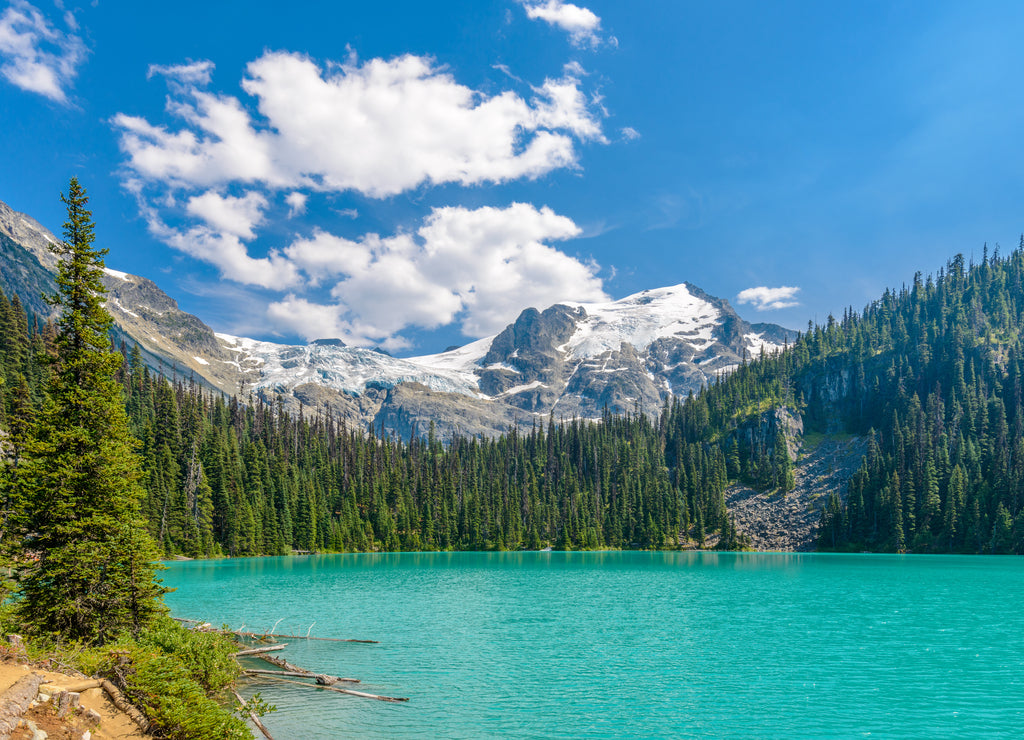 Majestic mountain lake in Canada. Upper Joffre Lake Trail View