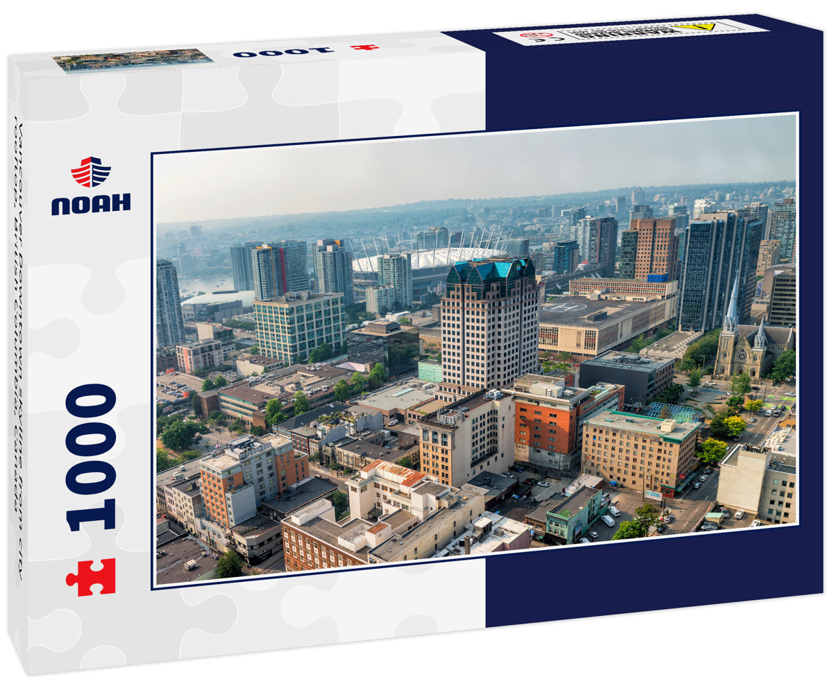 Vancouver Downtown skyline from city rooftop, British Columbia, Canada