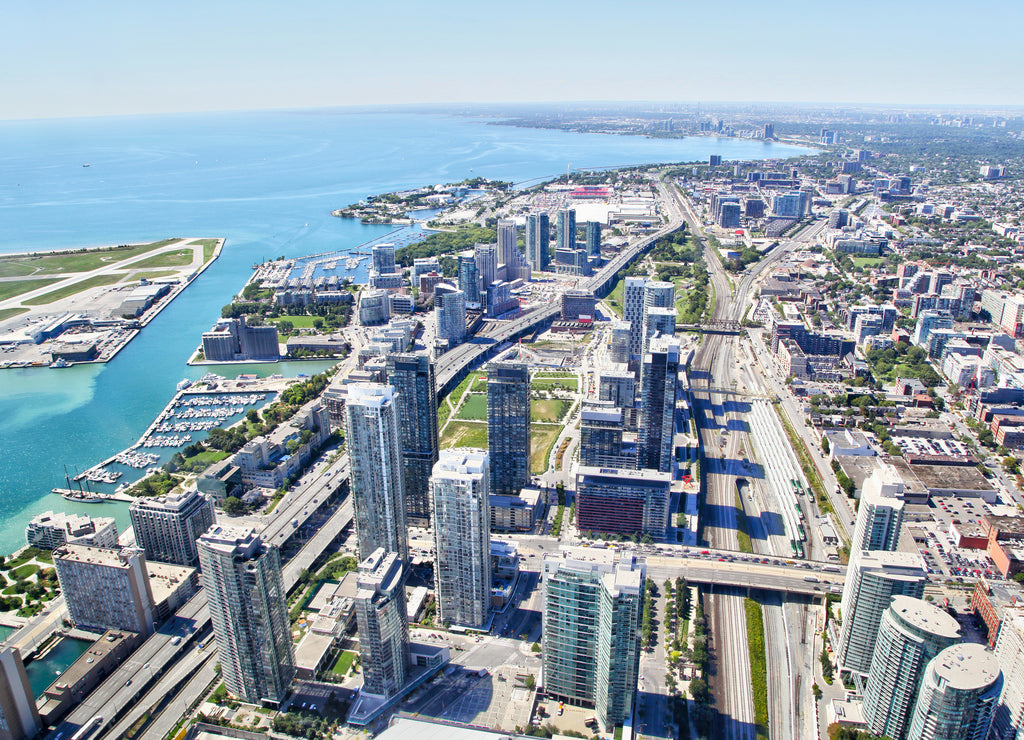 Toronto Cityscape and Harbourfront Along Lake Ontario