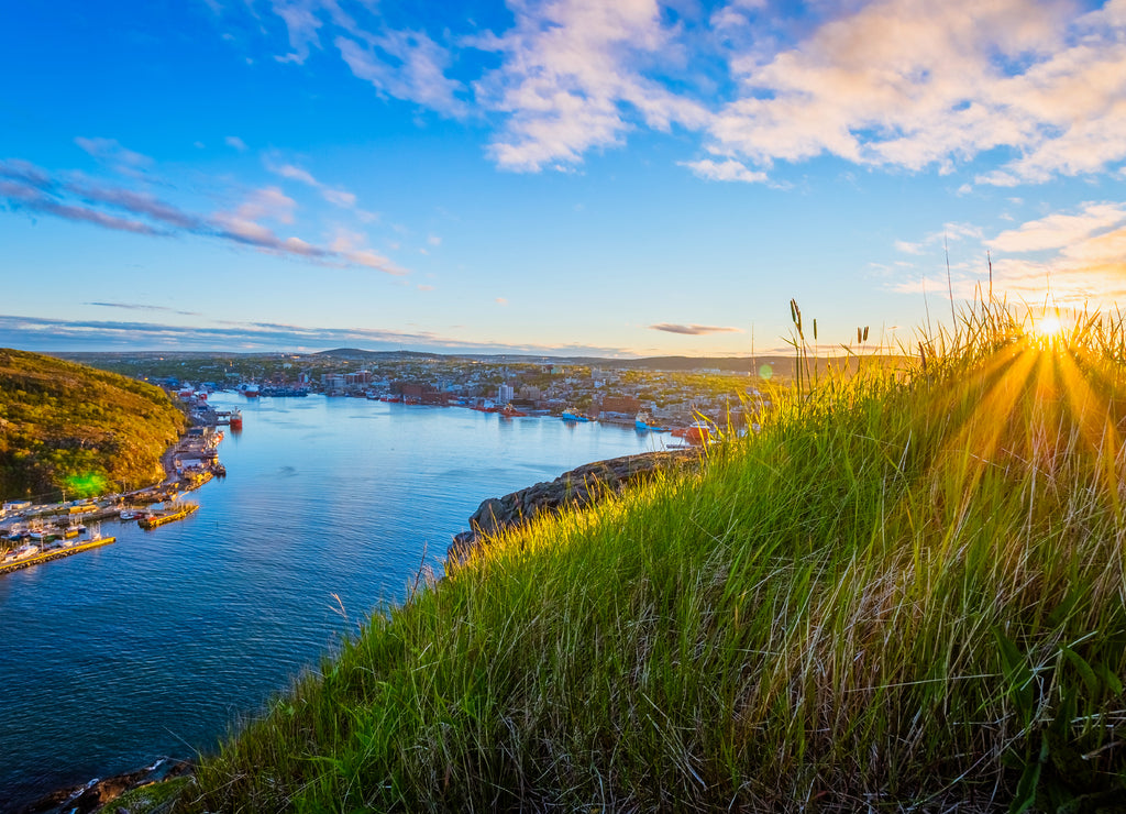 View of waterway at St John Newfoundland from Signal Hill, Canada