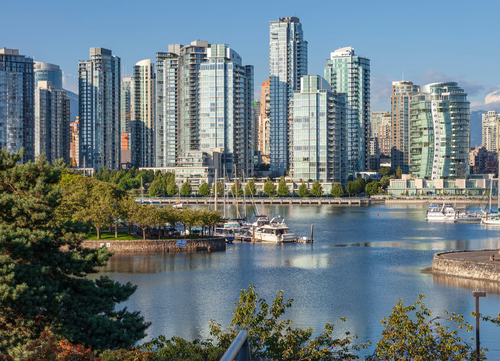 Vancouver BC south waterfront skyline