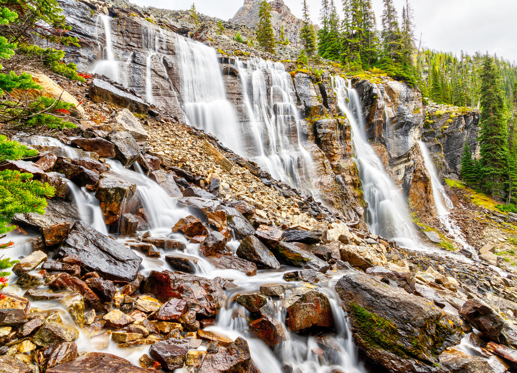 Seven Veils Falls at Lake O'Hara in the Canadian Rockies of Yoho National Park