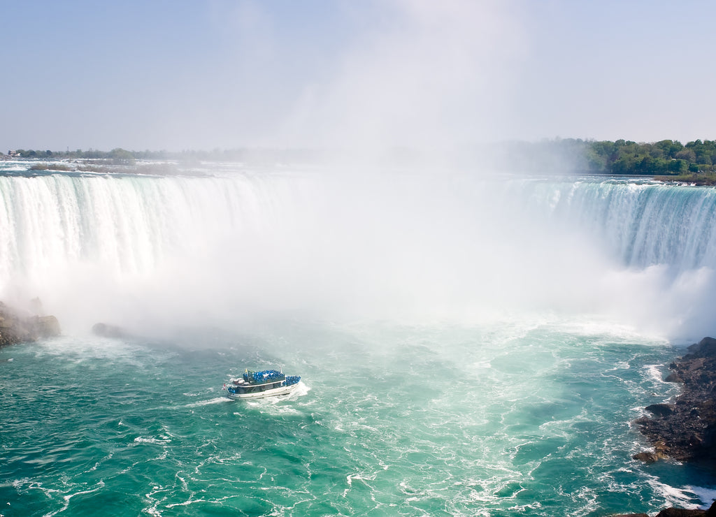 Boat and Horseshoe Falls from Niagara Falls - Ontario, Canada