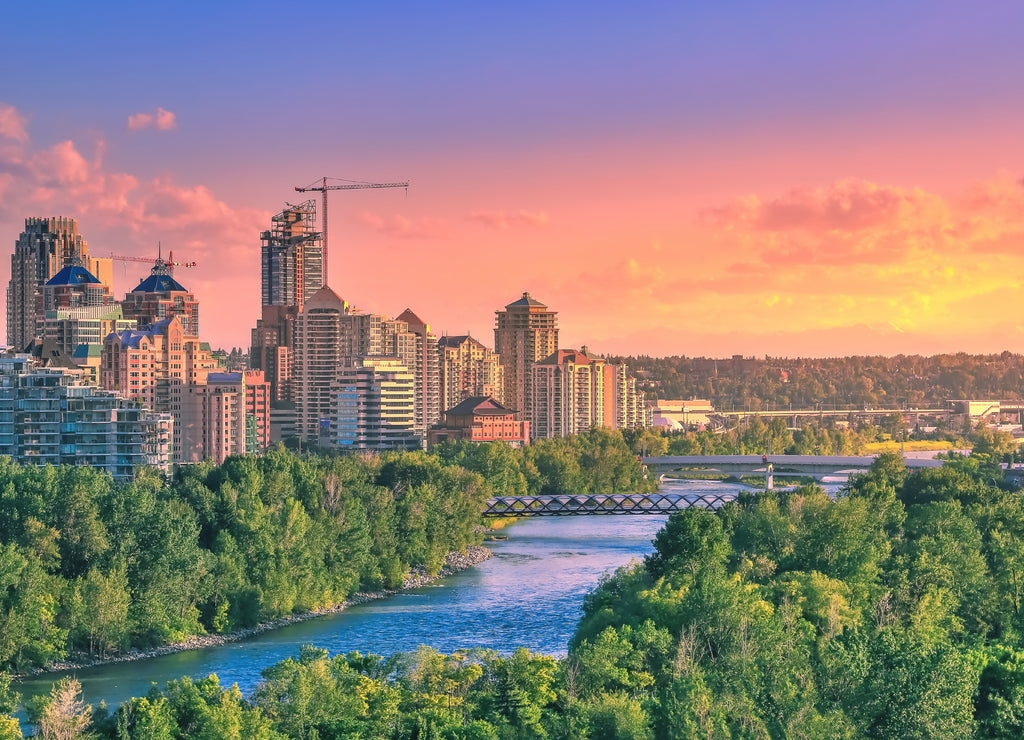 Colorful Sunset Over Calgary