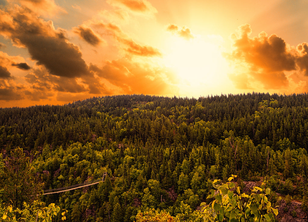 Storm and sunset, Lake Lois, Aiguebelle Wildlife Reserve, Abitibi, Quebec, Canada