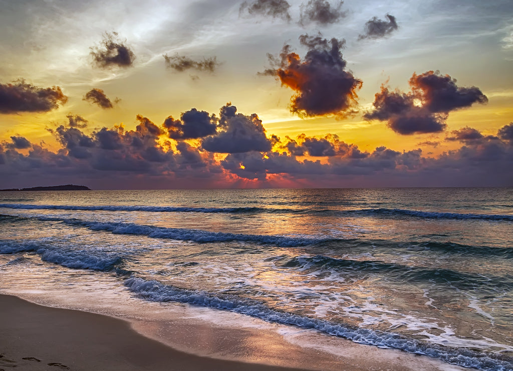 Panoramic sunrise sunset Cape Verde Islands