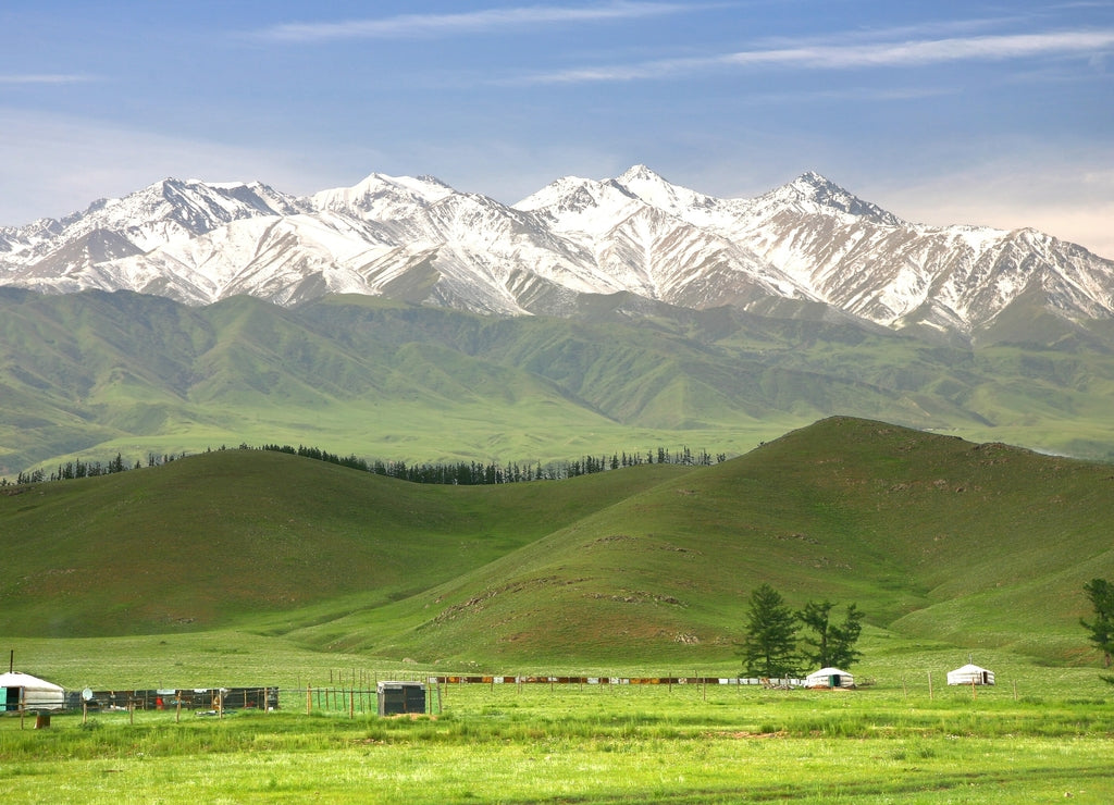 The beautiful scenic with the Tian Shan mountains at naryn of Kyrgyzstan