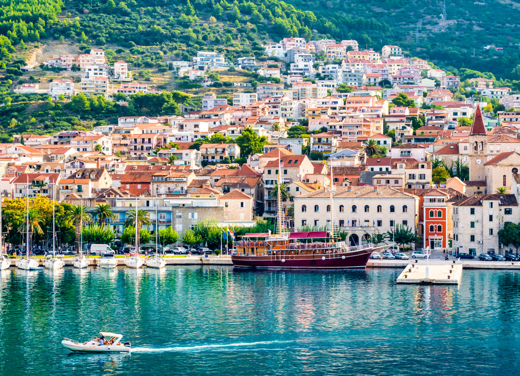 Makarska bay and Croatian coastal city