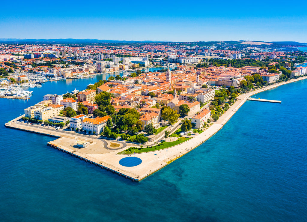 Aerial view of the Old Town of Zadar, Croatia