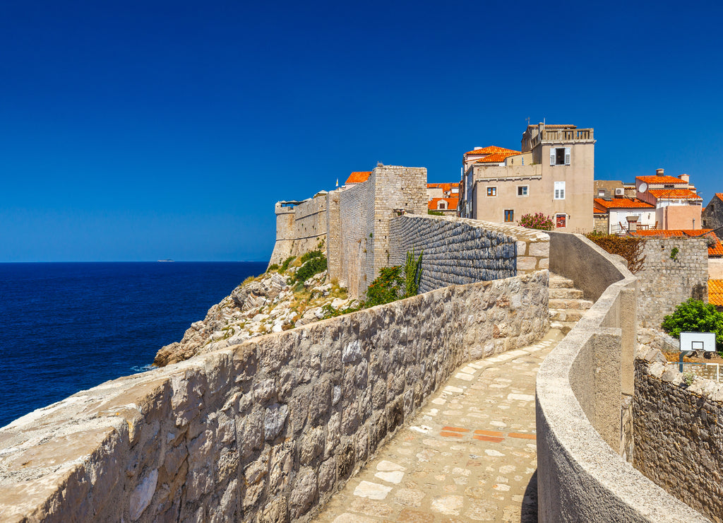 The walls of the city of Dubrovnik in Croatia