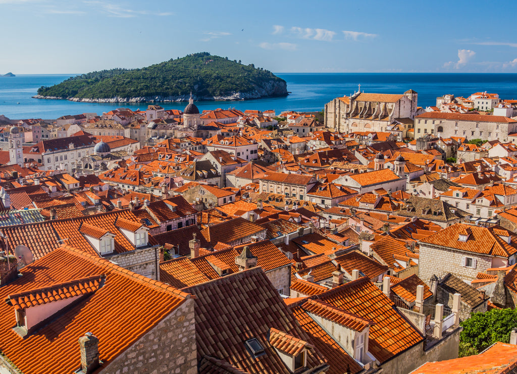 Aerial view of the old town of Dubrovnik, Croatia