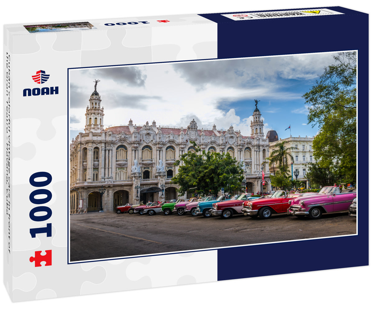 Cuban colorful vintage cars in front of the Gran Teatro - Havana, Cuba