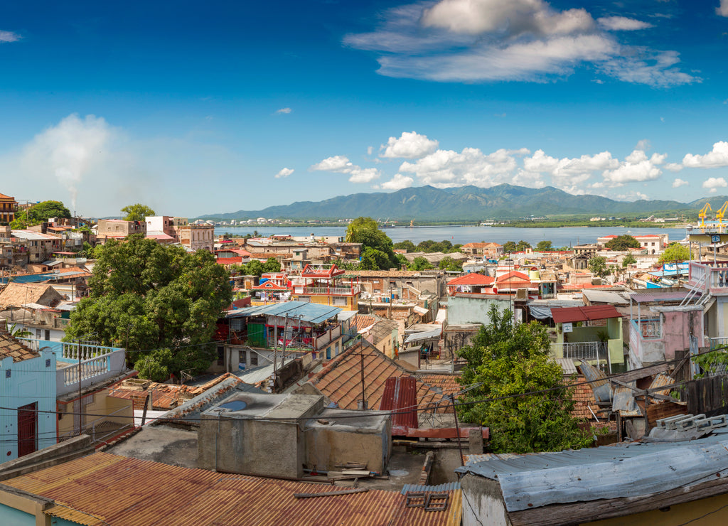 Panoramic city view of Santiago de Cuba