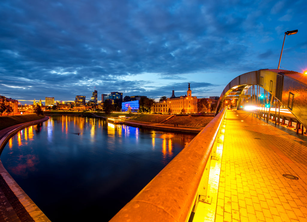 Night city view in Vilnius