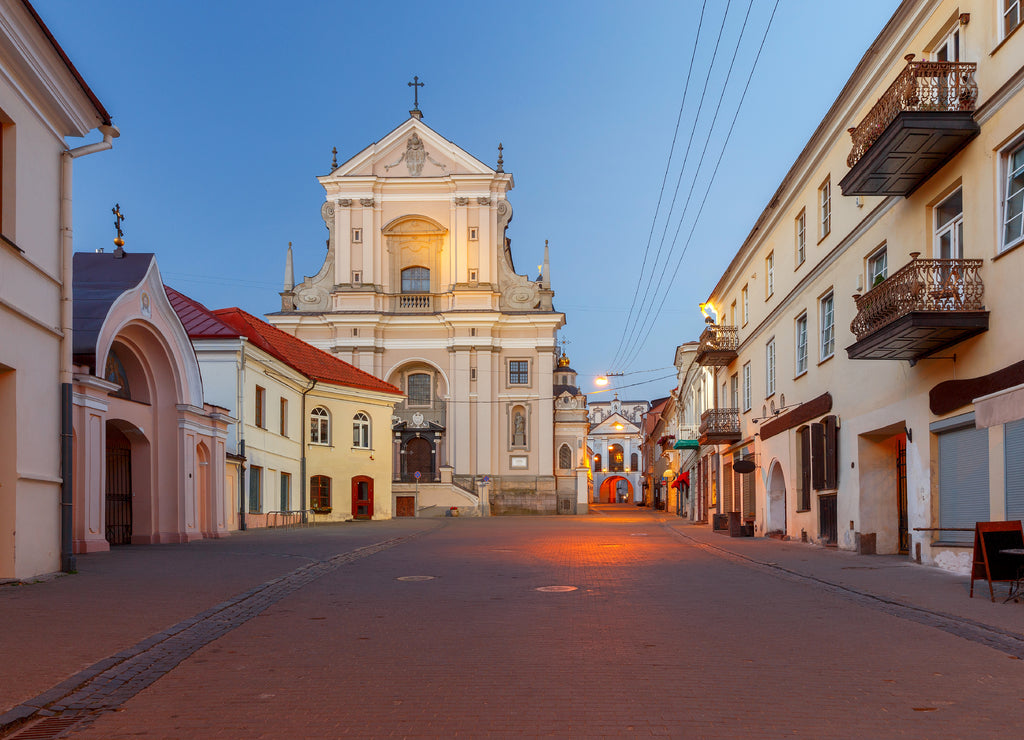 Vilnius. Old city gate at dawn
