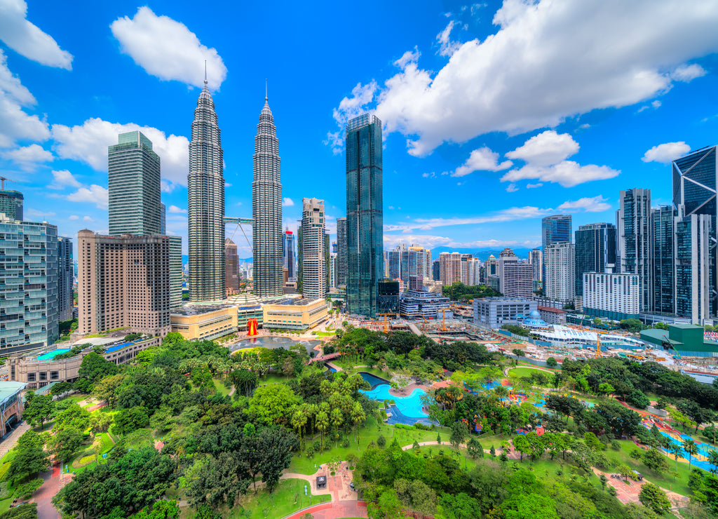 Kuala Lumpur, Malaysia. The Twin Towers and KLCC Park