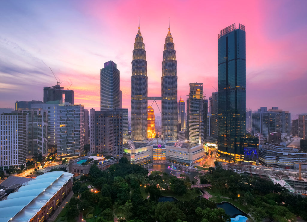 Kuala lumpur skyline at dusk, Cityscape of kuala lumpur city the center of business