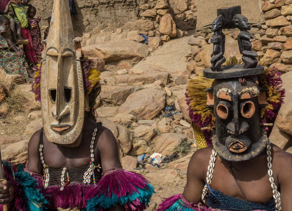 Traditional wooden dogon mask, Mali, West Africa