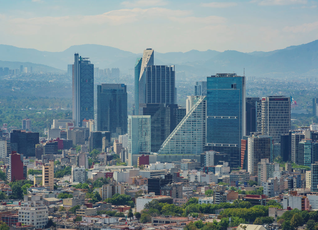 Aerial view of Mexico cityscape