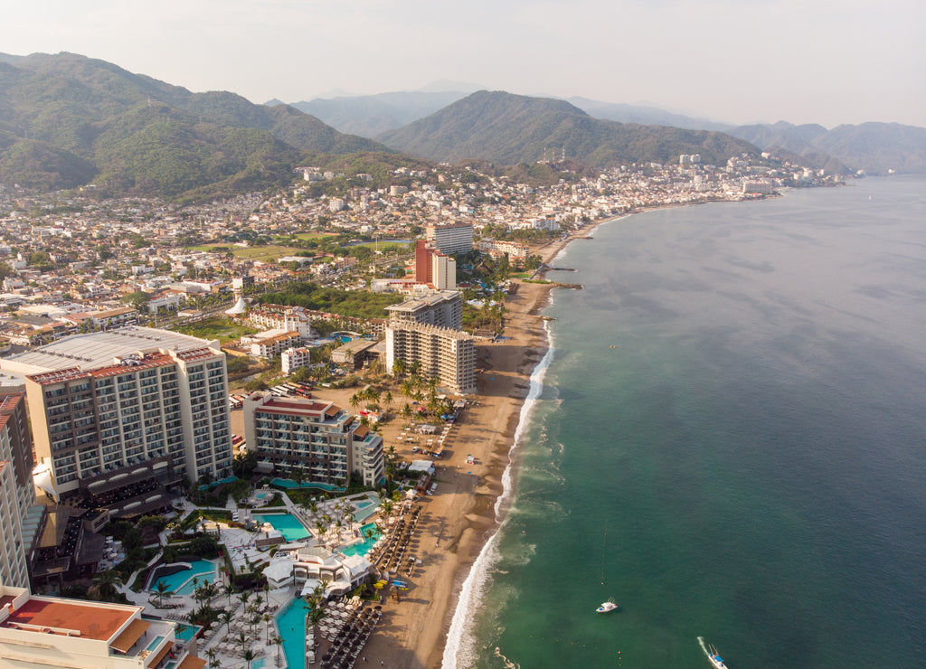 Playa Los Muertos pier in the beautiful town of Puerto Vallarta in Mexico