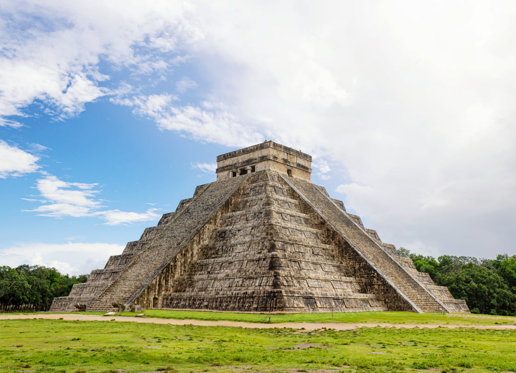 The Mayan pyramid in Chichen Itza Mexico