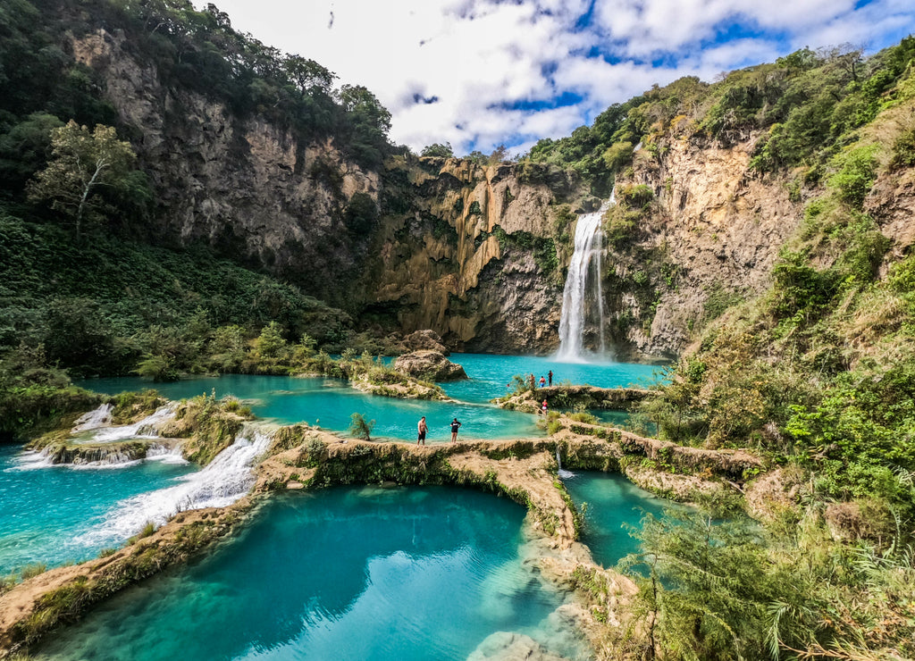 Beautiful El Salto del Meco waterfall, Huasteca Potosina, San Luis Potosi, Mexico