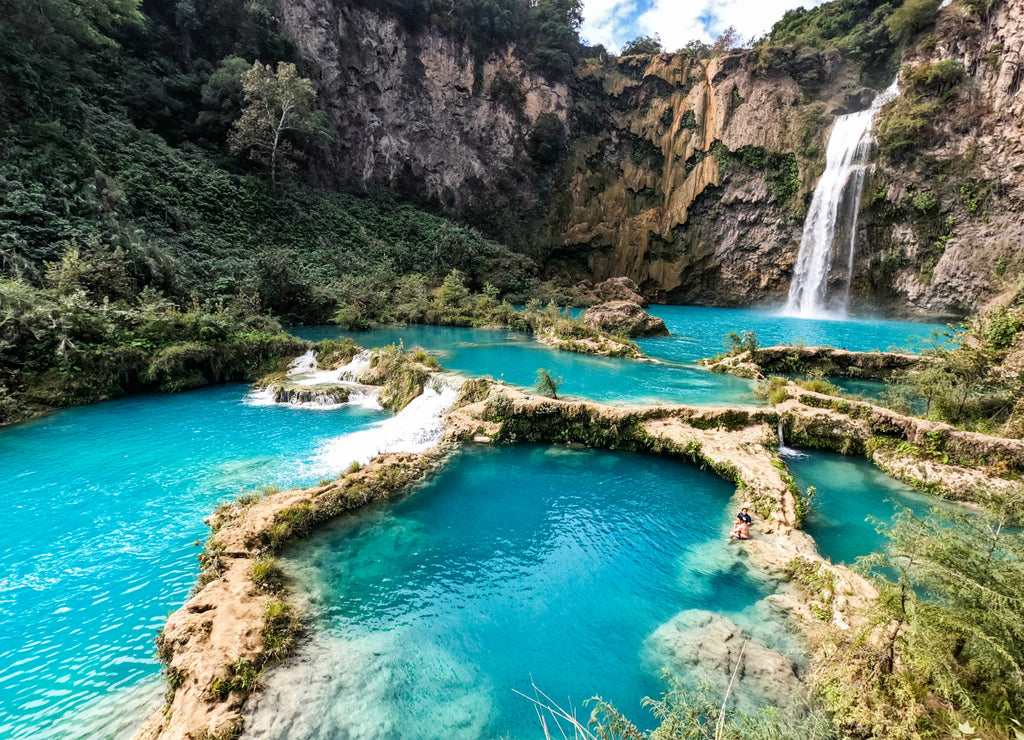 The beautiful El Salto del Meco waterfall, Huasteca Potosina, San Luis Potosi, Mexico