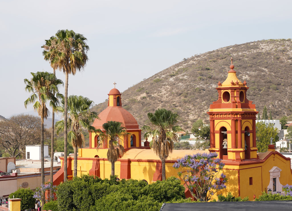 Saint Sebastians Tempel and Church of Peña de Bernal City in Querétaro state of central Mexico