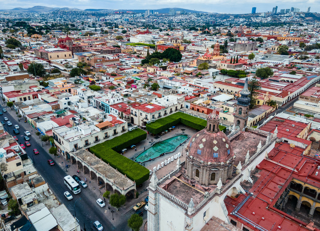 Hermosa vista de iglesia Santa Rosa de Viterbo Querétaro, Mexico