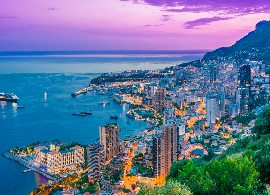 View of the city of Monaco. French Riviera