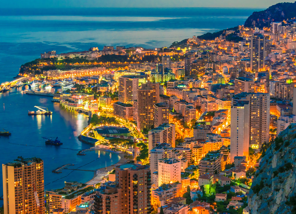 View of the city of Monaco. French Riviera