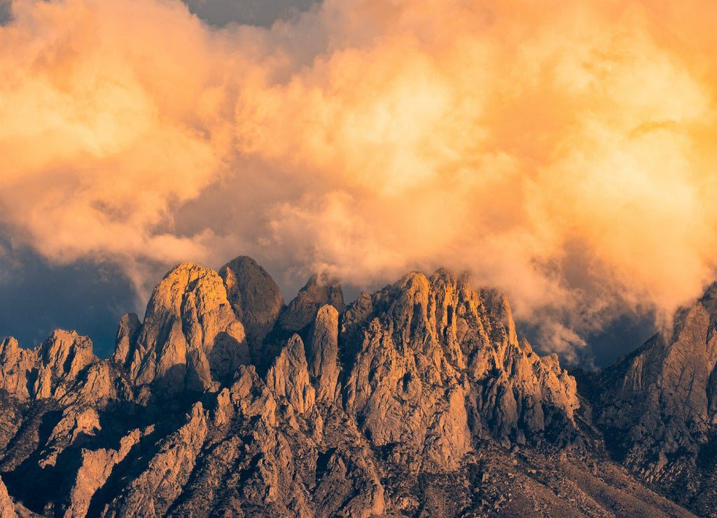 Organ Mountains in Las Cruces at sunset, New Mexico