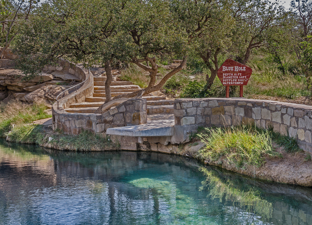 Steps Leading to the Blue Hole near Route 66, New Mexico