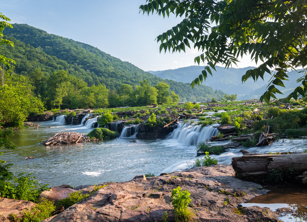Sandstone Falls in New River Gorge National Park, West Virginia, USA