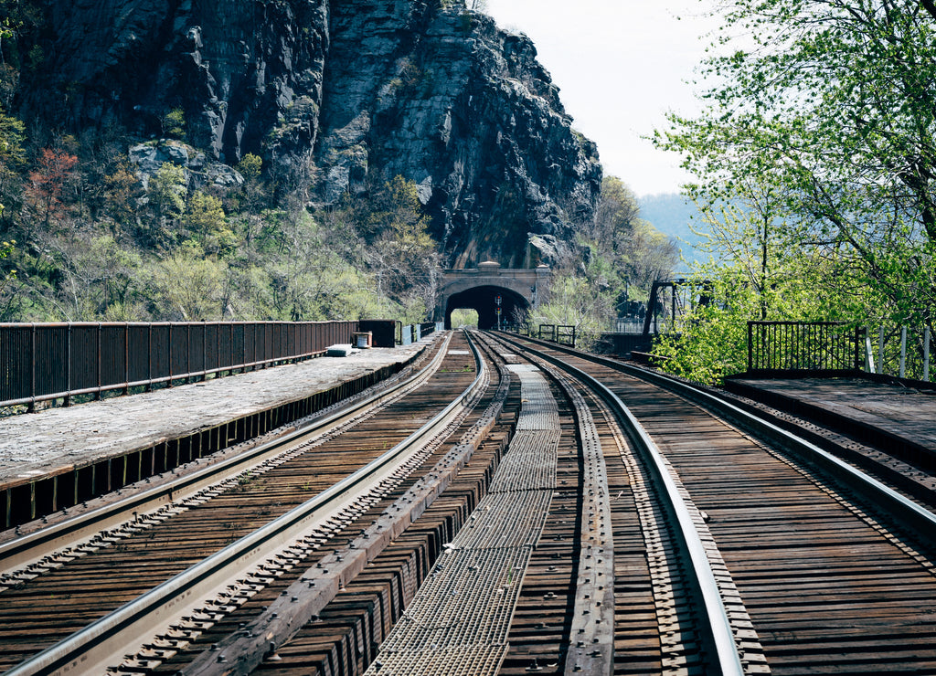 Railroad tracks in Harpers Ferry, West Virginia