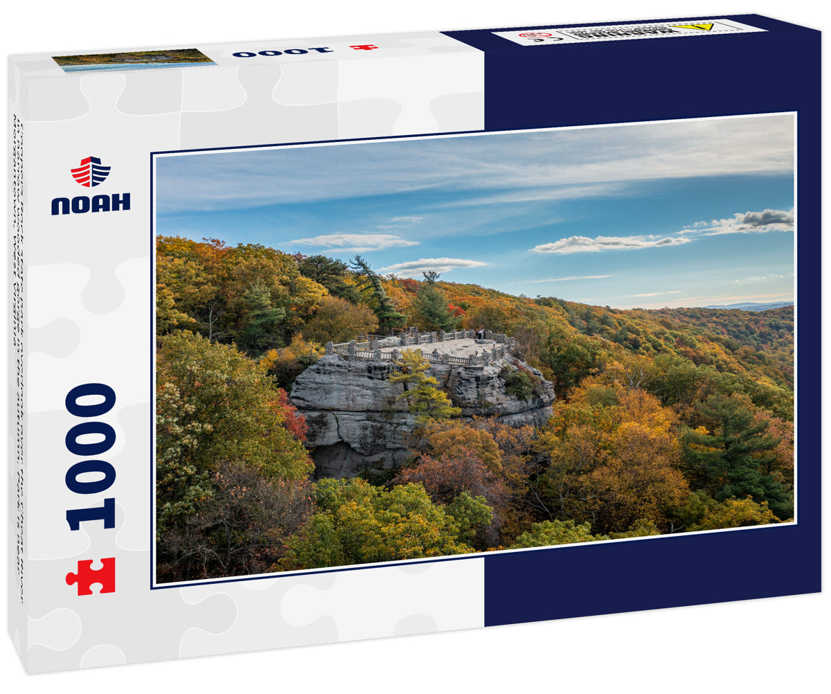 Coopers Rock state park overlook over the Cheat River in narrow wooded gorge in the autumn. Park is near Morgantown, West Virginia