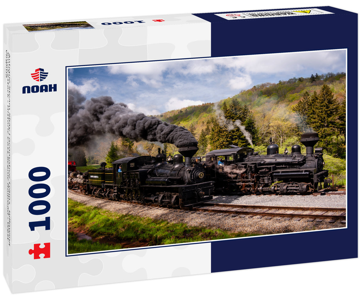 Antique Steam Shay Locomotive Trains + Billowing Smokestack - Historic Cass Scenic Railroad - West Virginia