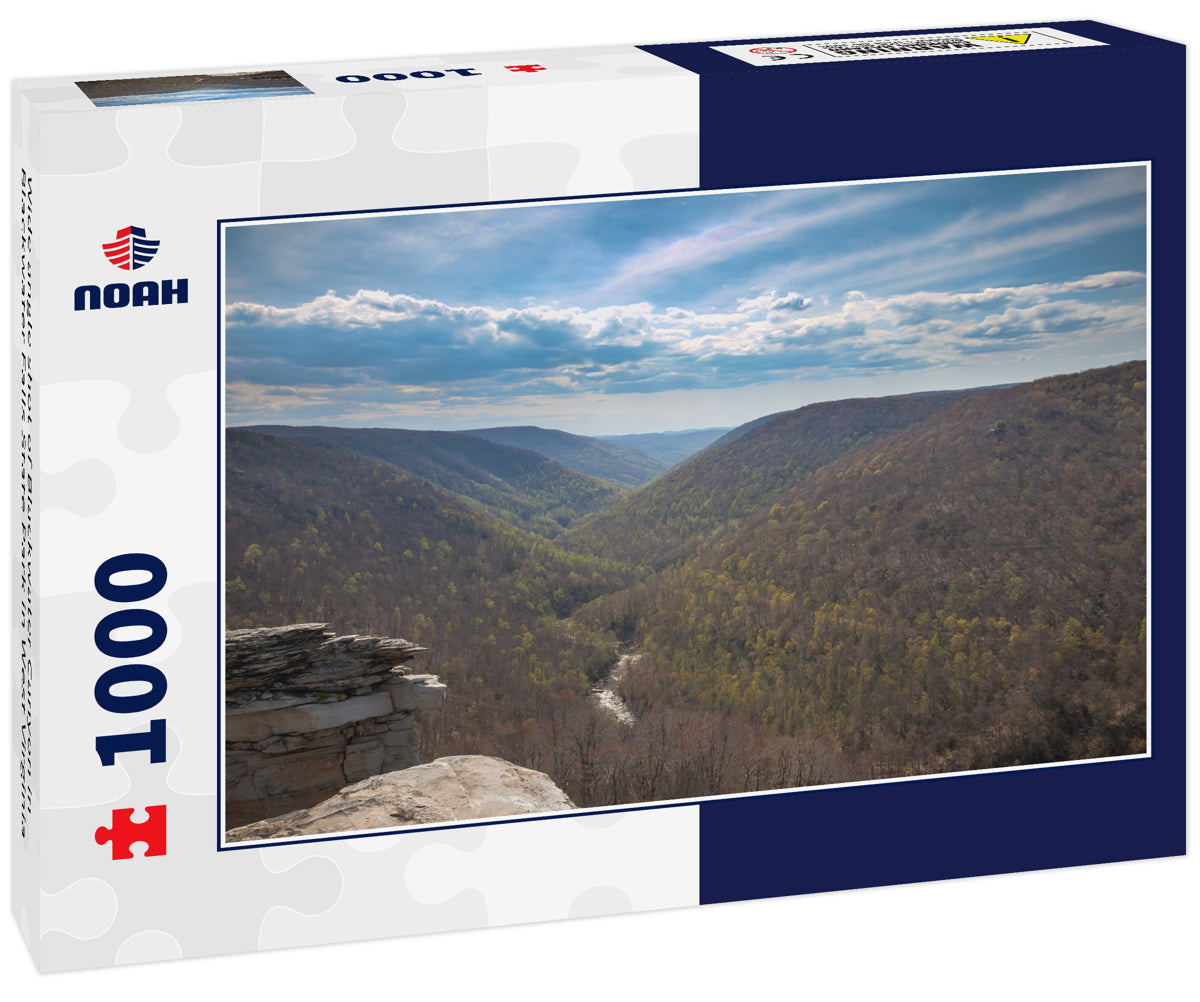 Wide angle shot of Blackwater Canyon in Blackwater Falls State Park in West Virginia