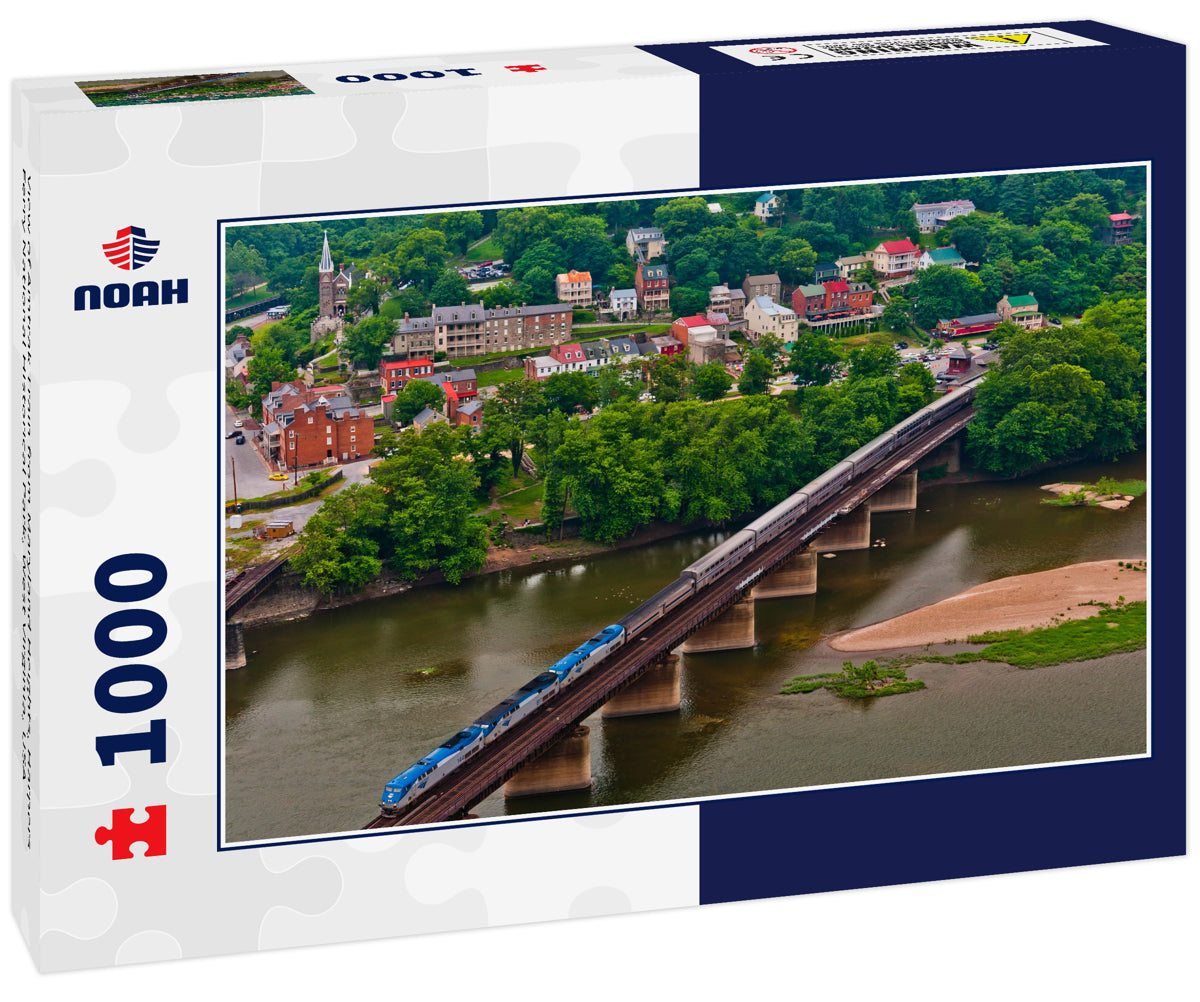 View of Amtrak Train from Maryland Heights, Harpers Ferry National Historical Park, West Virginia, USA