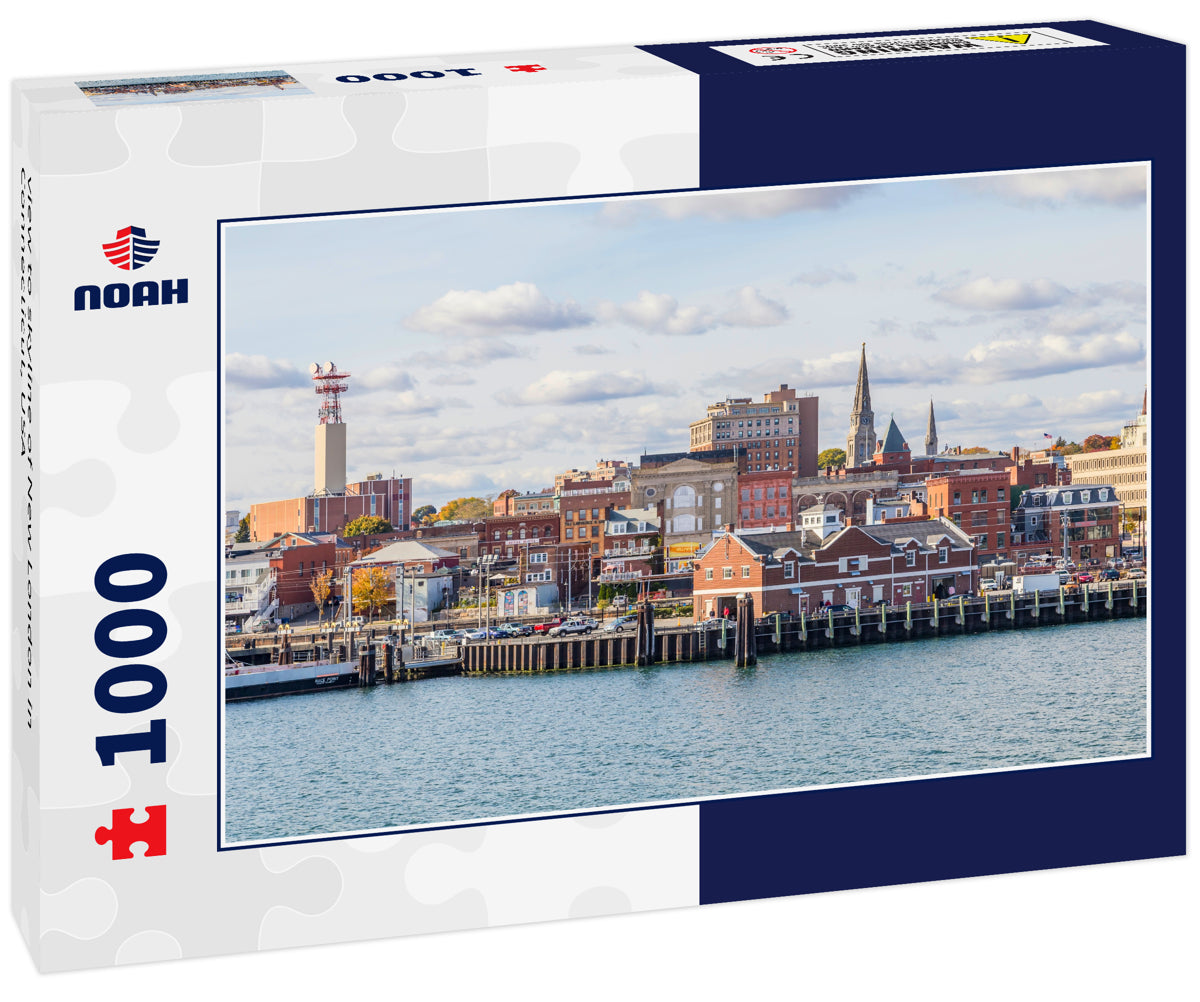 view to skyline of New London in Connecticut, USA